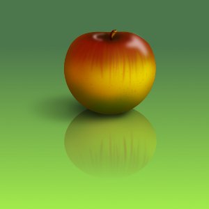 GIMP-pel festett alma képe.