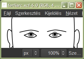 Szivárványhártya (irisz) és pupilla rajzolása.