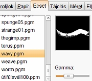 GIMPresszionista funkció Ecset ablaka.