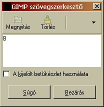 GIMP szövegszerkesztője.