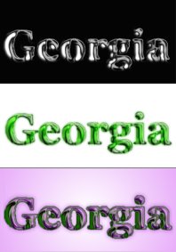 Háromféle Georgia-betűs felirat.